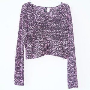 Divided by H&M Loose Knit Pom Cropped Sweater Sz L